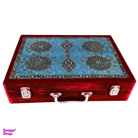 جعبه هدیه چوبی مدل چمدان طرح کاشی صفوی کد WSL619