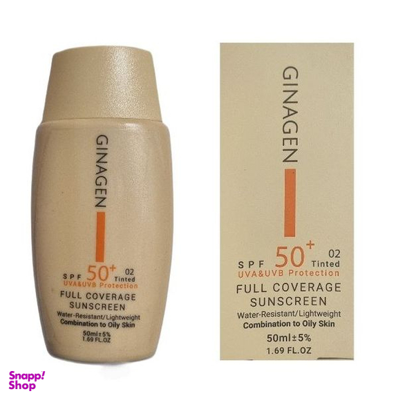 کرم ضد آفتاب رنگی ژیناژن SPF 50 مدل 02 ‌مناسب پوست‌های چرب حجم 50 میلی‌لیتر