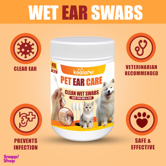 سواب مرطوب گوش سگ و گربه کوالاپت مدل Ear Swabs01 بسته 45 عددی