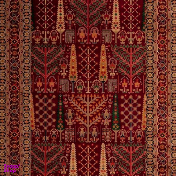 فرش ماشینی بزرگمهر کلکسیون آریا طرح 78117 رنگ شرابی