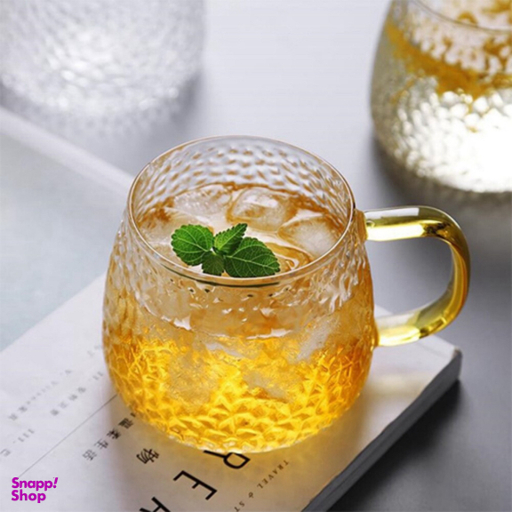 لیوان مدل پولکی دسته طلایی کد 255