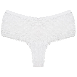 ست شورت و سوتین زنانه شاندرمن مدل فنردار گیپور گلدار کد 5080-2464-03 رنگ سفید