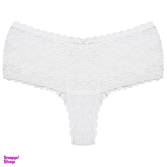 ست شورت و سوتین زنانه شاندرمن مدل فنردار گیپور گلدار کد 5080-2464-03 رنگ سفید