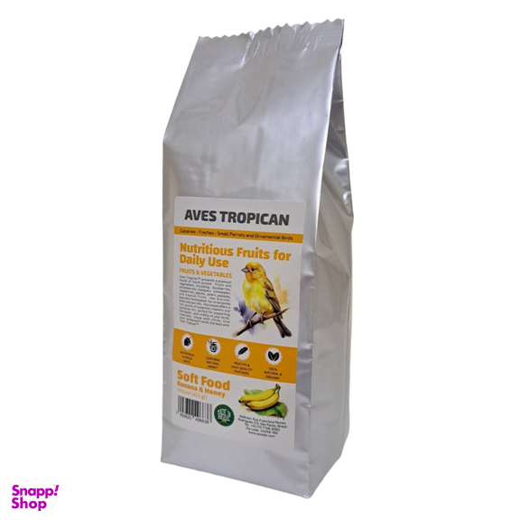غذای نرم پرندگان زینتی آوس تروپیکن مدل سافت موز و عسل وزن 453 گرم