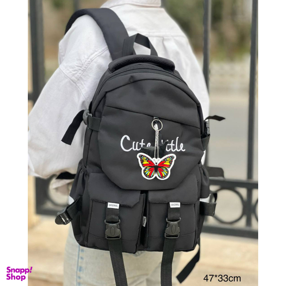 کوله پشتی دخترانه طرح پروانه مدل 056
