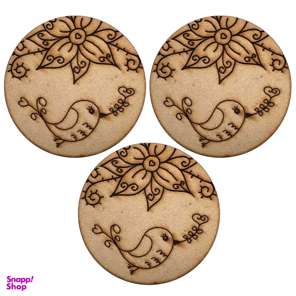 اسلایس چوبی خام مدل پرنده خوشبختی کد 03 مجموعه 3 عددی