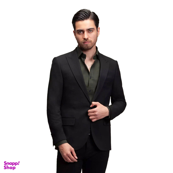 کت تک مردانه ست من یقه بلیزر کد CO170 رنگ مشکی