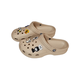 دمپایی مردانه زیتون مدل کراکس طرح استیکری جیبیتز رنگ نسکافه ای