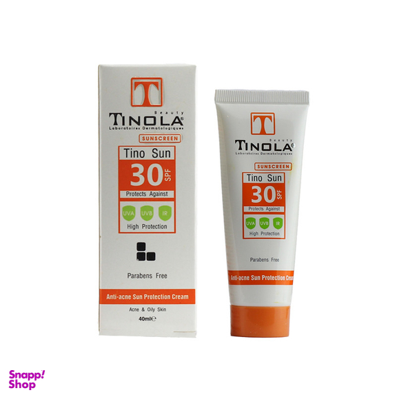 کرم ضد آفتاب بدون رنگ تینولا بیوتی SPF 30 مدل Tino Sun مناسب پوست های چرب و مختلط حجم 40 میلی لیتر