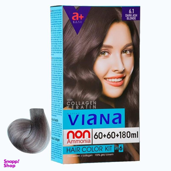 کیت رنگ مو ویانا شماره 6.1 بلوند خاکستری تیره