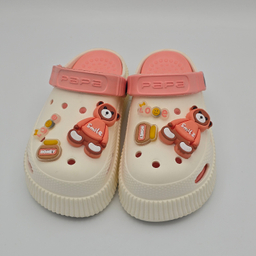 صندل بچگانه پاپا مدل کراکس کد 51649 رنگ کرم صورتی