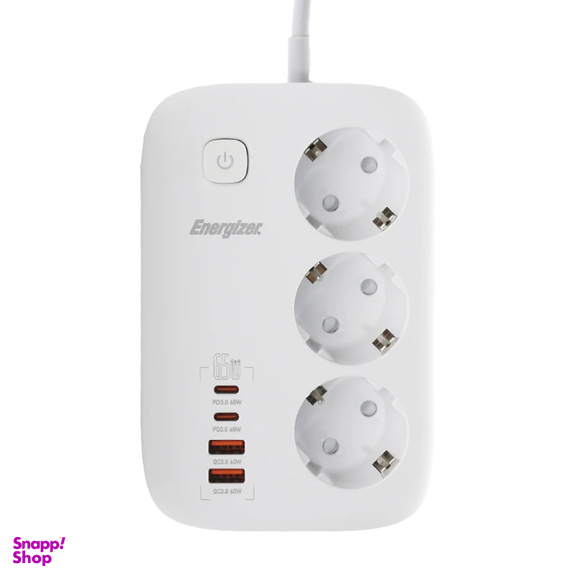 چندراهی برق 3 خانه انرجایزر فست شارژ مدل EPB3250W01EU طول 2 متر