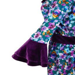 پیراهن زنانه مدل 100050603 طرح گل رنگ بنفش