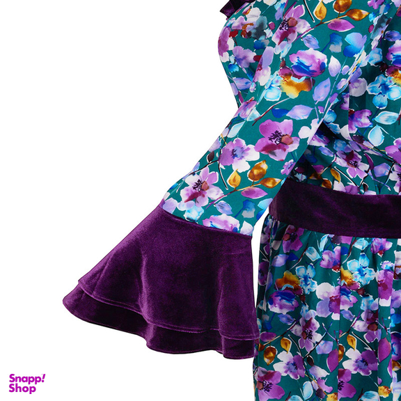 پیراهن زنانه مدل 100050603 طرح گل رنگ بنفش