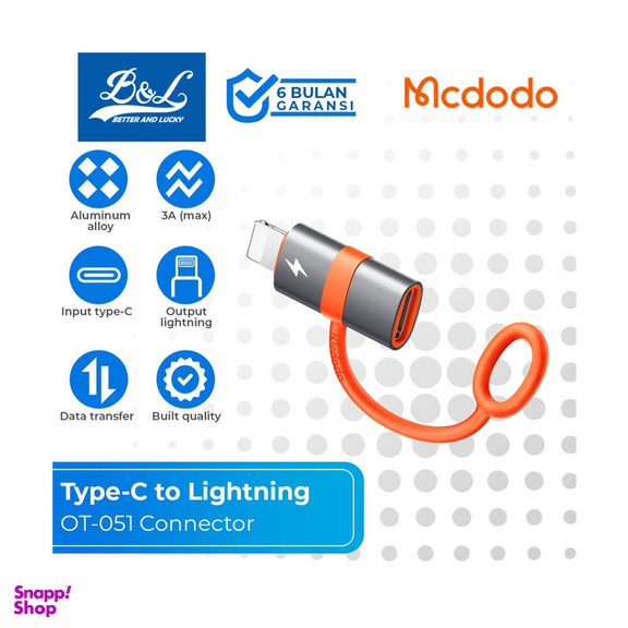 مبدل USB-C به لایتنینگ مک دودو مدل OT-051