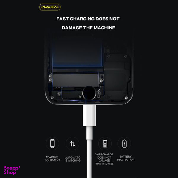 کابل تبدیل USB-C به لایتنینگ پاواریال مدل PA-X12 طول 1 متر