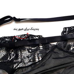 ست شورت و سوتین زنانه برتا مدل فنردار کد 5119-2520-B رنگ مشکی