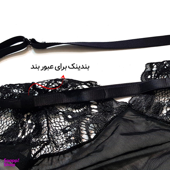 ست شورت و سوتین زنانه برتا مدل فنردار کد 5119-2520-B رنگ مشکی