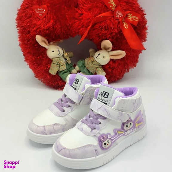 نیم بوت دخترانه مدل RO10217 رنگ سفید بنفش