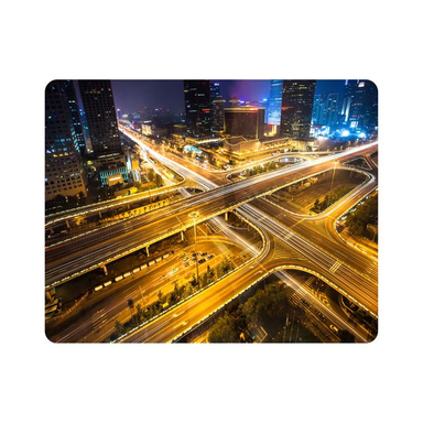 ماوس پد اطلس آبی طرح خیابان و اتوبان و ساختمان مدل T6938