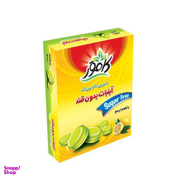 آب نبات بدون قند لیمو کامور وزن 130 گرم