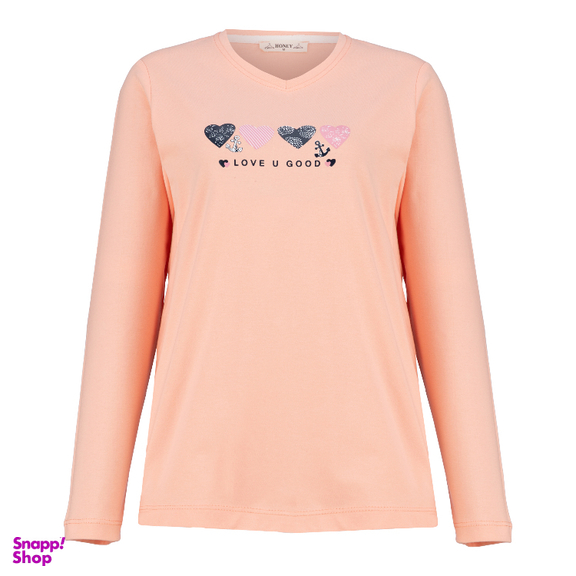 ست بلوز و شلوار راحتی زنانه کد 1048 رنگ هلویی