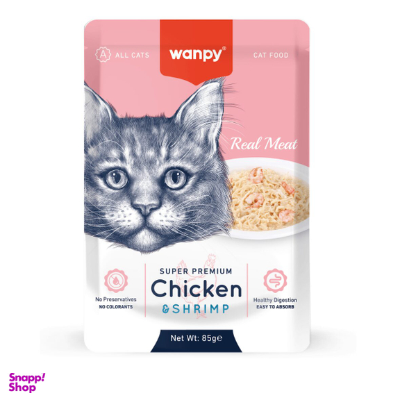 پوچ گربه ونپی مدل Chicken & Shrimp کد 005 وزن 85 گرم