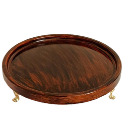 سینی گرد سنگی طرح چوب