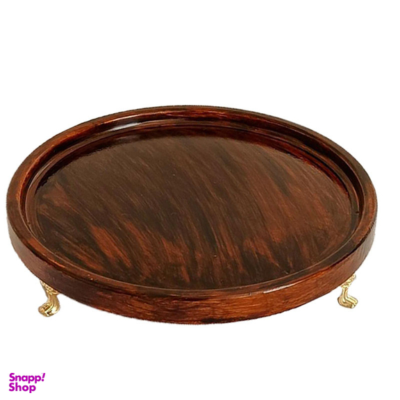 سینی گرد سنگی طرح چوب