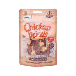 تشویقی سگ دورپیچی کلسیومی دنتالایت طعم مرغ وزن 70 گرم