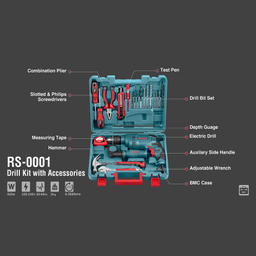 ست دریل چکشی رونیکس مدل RH-RS0001 مجموعه 22 عددی