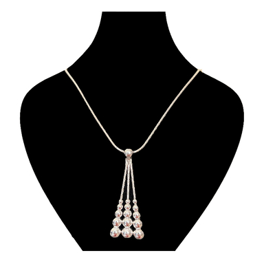 گردنبند نقره زنانه گیرا مدل G1026-ball tassel