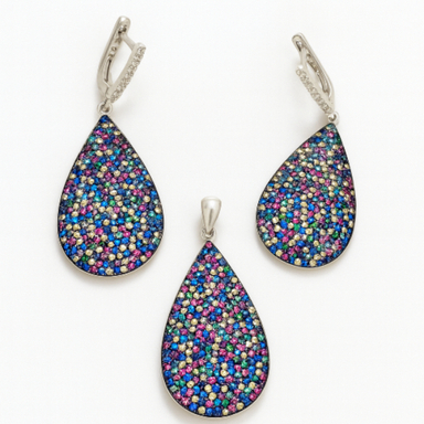 نیم ست نقره زنانه کد ROJ1388