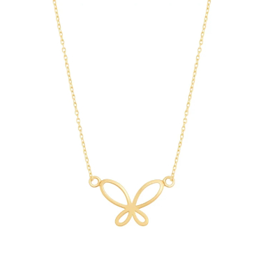 گردنبند طلا 18 عیار زنانه مدل پروانه کد 1028