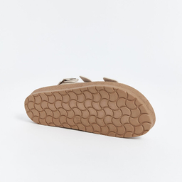 صندل زنانه ال سی وایکیکی مدل فول طبی استپ دار رنگ کرم