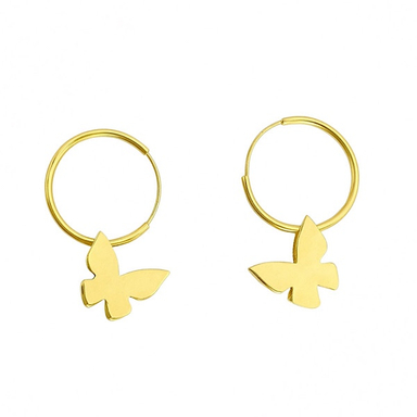 گوشواره طلا 18 عیار زنانه طرح پروانه کد 00288