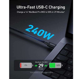 کابل Type-C انکر مدل Prime Thunderbolt 4 Cable 240W 40Gbps کد A84N0011 طول 1 متر