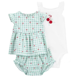 ست پیراهن و بادی و شلوارک نوزاد کد 2423