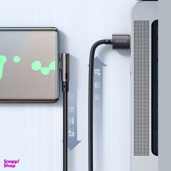 کابل تبدیل USB به USB-C مک دودو مدل CA-3381 90Transparent طول 1.8 متر