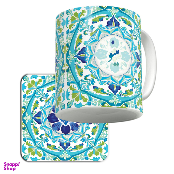 ماگ لاژید مدل اسم مینو کد GR-BL به همراه زیر لیوانی