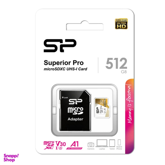کارت حافظه MicroSDXC سیلیکون پاور مدل CL10 Superior UHS-I V30 A1 4K UHD ظرفیت 512 گیگابایت