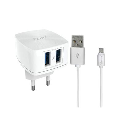 شارژر دیواری وریتی (Verity) مدل Ap2112 به همراه کابل تبدیل Micro USB