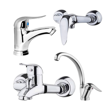 ست شیرآلات راهدانه صنعت مدل آیسان مجموعه 4 عددی