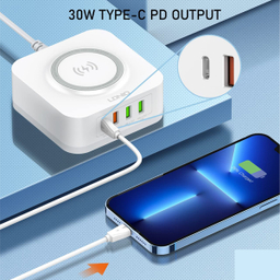 شارژر رومیزی بی سیم 32W الدینیو مدل AW004