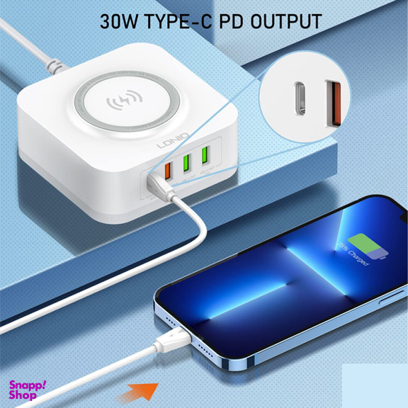 شارژر رومیزی بی سیم 32W الدینیو مدل AW004