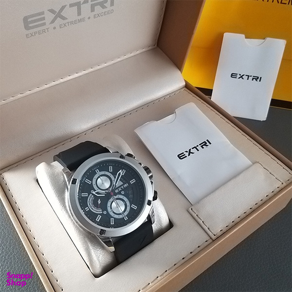 ساعت مچی عقربه ای مردانه اکستری مدل X6065F رنگ مشکی نقره ای