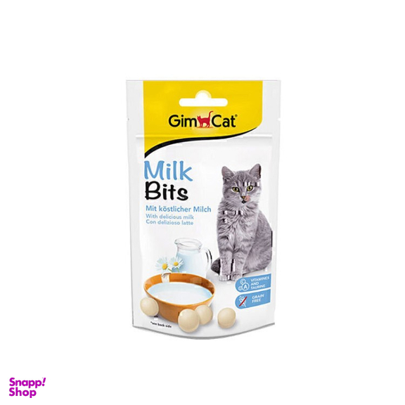 اسنک تشویقی توپی گربه جیم کت مدل GimCat Milkbits با طعم شیر وزن 50 گرم