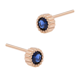 گوشواره طلا ۱۸ عیار زنانه داریم مدل نگین دار آبی