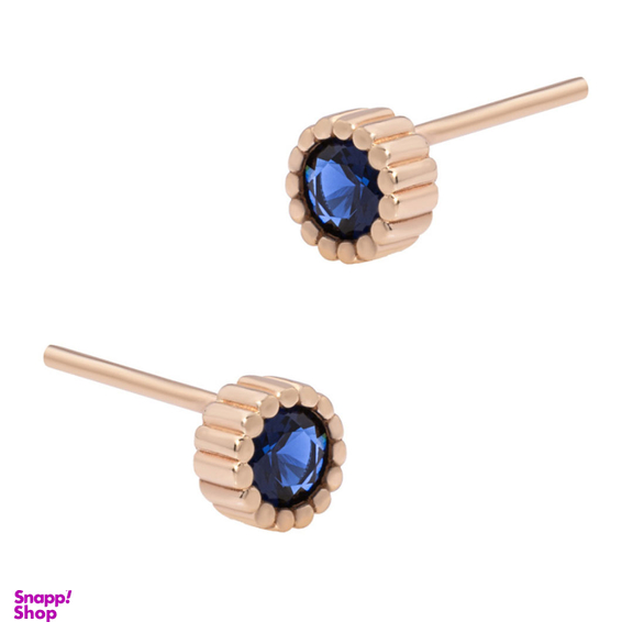 گوشواره طلا ۱۸ عیار زنانه داریم مدل نگین دار آبی