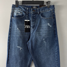 شلوار مام فیت مردانه طرح ZARA کد 1598 رنگ آبی تیره